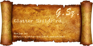 Glatter Szilárd névjegykártya